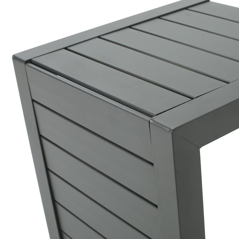 Hearth and Haven Cape Coral C-Shaped Patio Side Table in Grey, , large