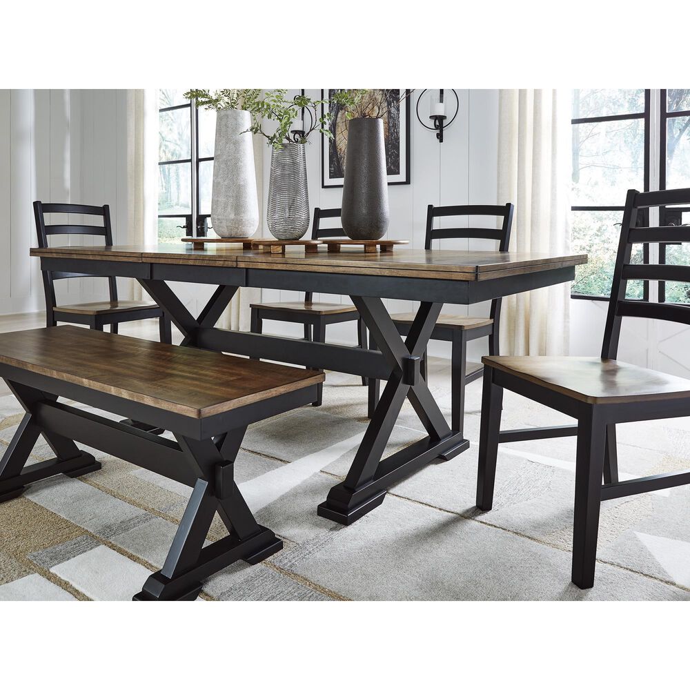 Ashley Wildenauer Dining Table in Deep Brown and Satin Black - Table Only, , large