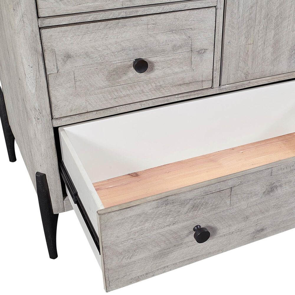 Riva Ridge Zane 5-Drawer Chiffarobe in Parchment and Matte Black, , large
