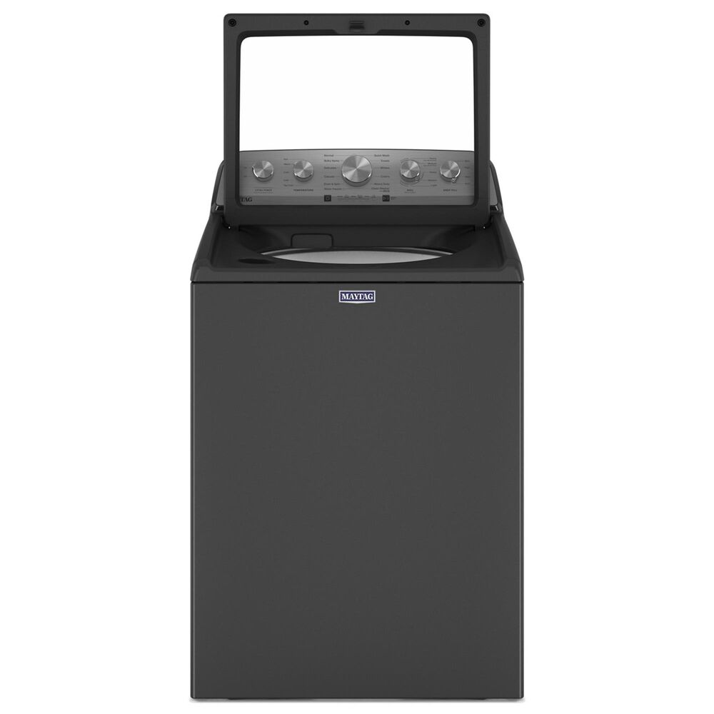 Maytag 4.8 Cu. Ft. Top Load Washer in and 7.0 Cu. Ft. Front Load Electric Dryer with with Steam-Enhanced Cycles in Volcano Black, , large