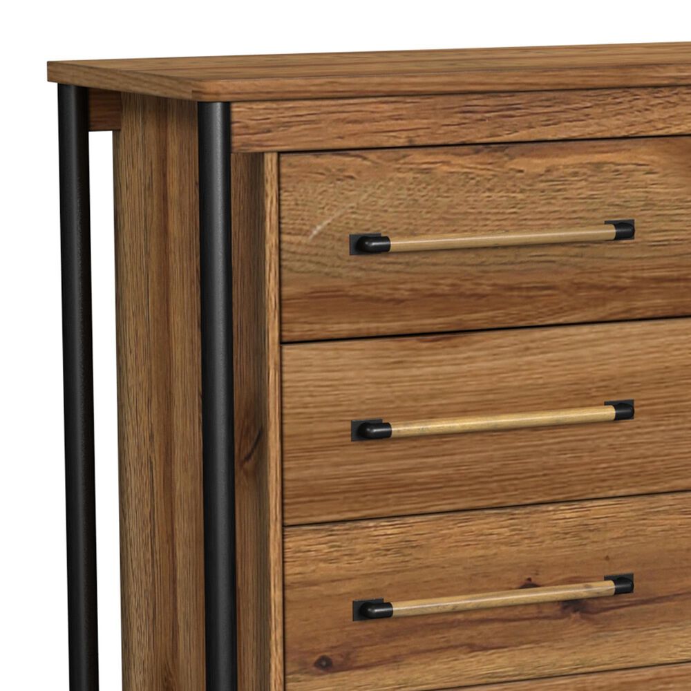 Hawthorne Furniture Norcross 5-Drawer Gentleman&#39;s Chest in Hickory and Black, , large