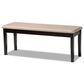 Baxton Studio Teresa Dining Bench with Sand Cushion in Dark Brown, , large