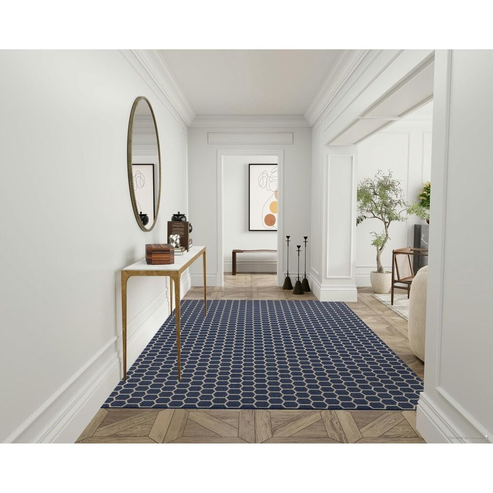 Nourison Twist Reversible 8&#39; x 10&#39; Navy Indoor/Outdoor Area Rug, , large
