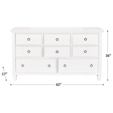 New Heritage Design Tamarack 8 Drawer Dresser in White, , large