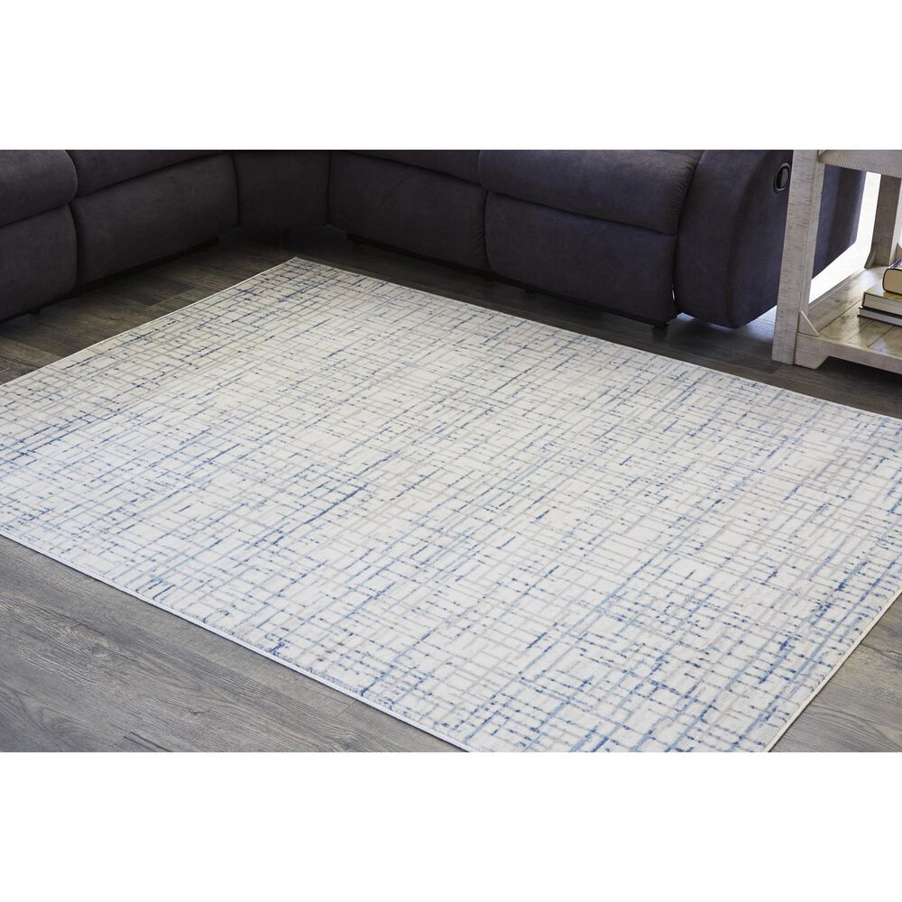 Ashley Beckfille 5&#39; x 7&#39; Blue, Gray and Cream Area Rug, , large
