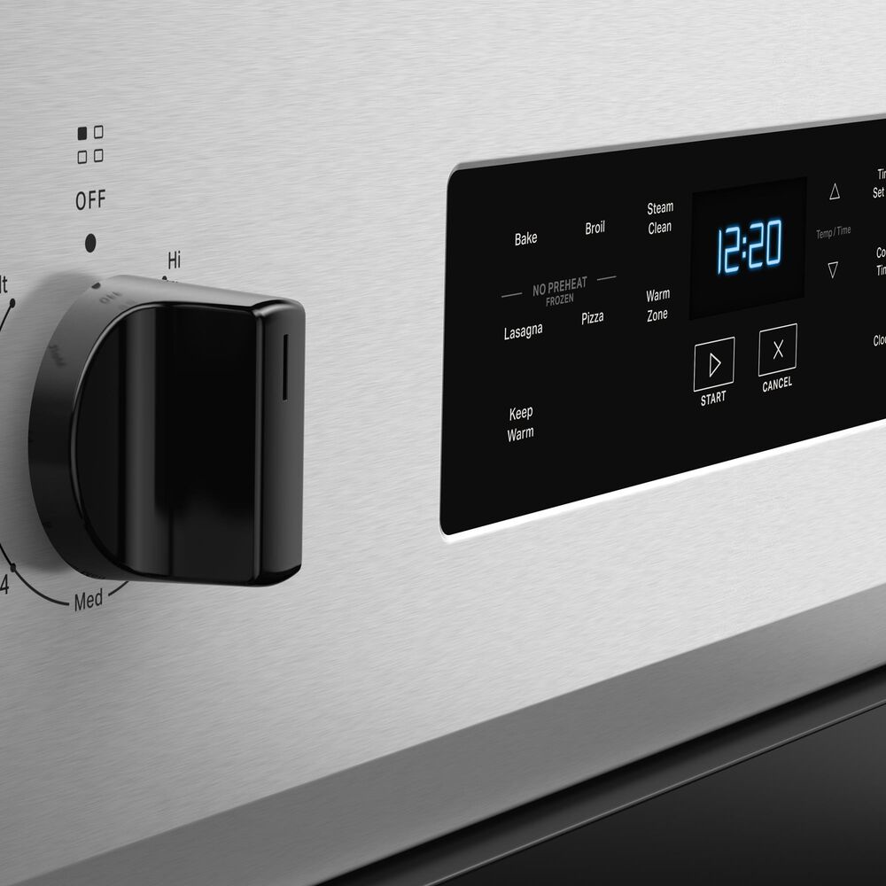 Whirlpool 5.3 Cu. Ft. Electric Range with Steam Clean in Fingerprint Resistant Stainless Steel, , large