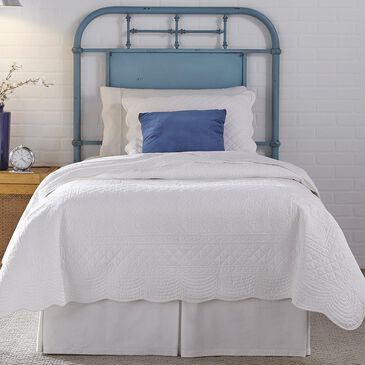 Belle Furnishings Vintage Full Metal Headboard in Blue, , large