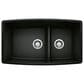 Blanco Performa 1-3/4 Double Sink with Low Divide in Coal Black, , large