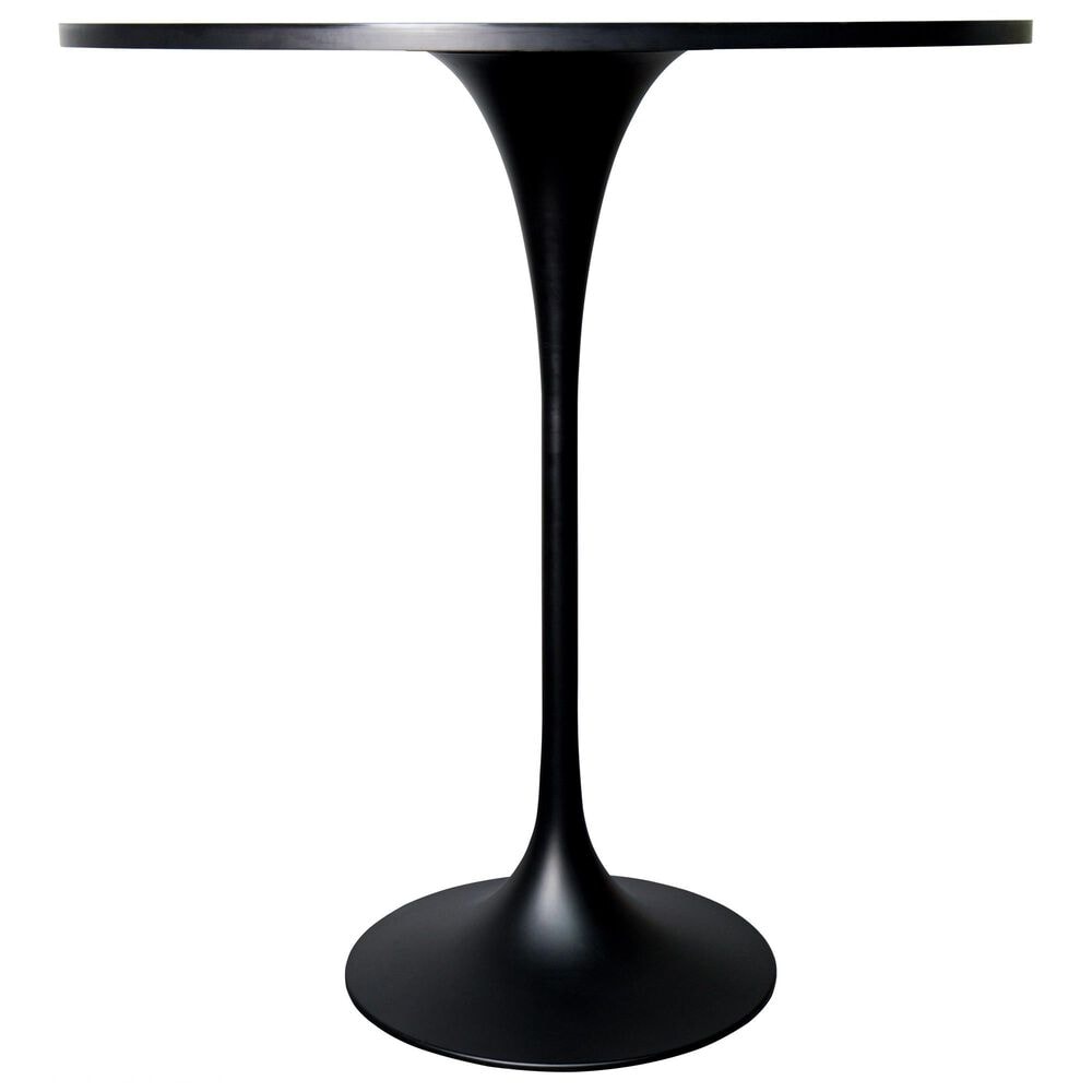 Leisuremod Verve 36&quot; Round Bar Height Dining Table with Sintered Stone Top in Black - Table Only, , large