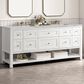 James Martin Vanities Breckenridge 72" Double Bathroom Vanity in Bright White with 3 cm Eternal Jasmine Pearl Silestone Top, Rectangular Sinks and FreePower Wireless Charger, , large