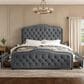 HOMLUX Full Upholstered Platform Storage Bed Frame with Headboard in Gray, , large