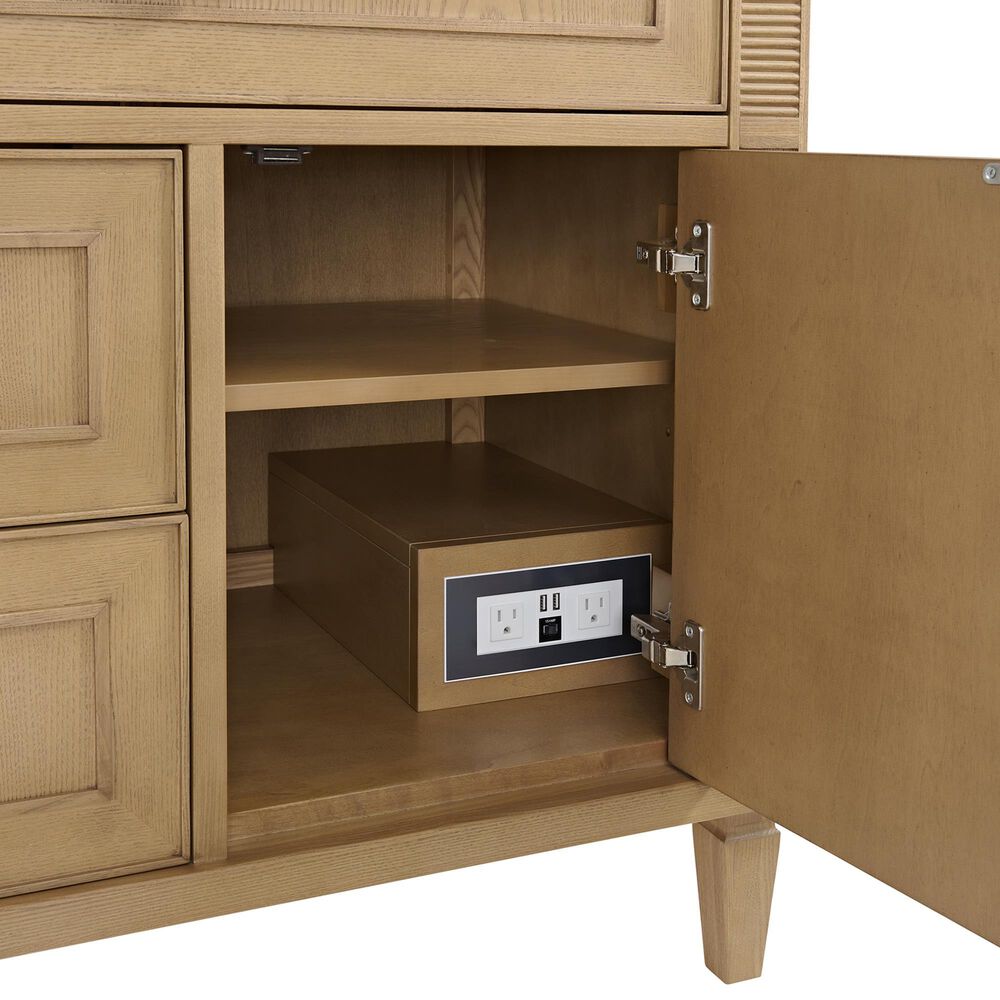 James Martin Vanities Lorelai 36" Single Vanity in Light Natural Oak with 3 cm White Zeus Quartz Top, , large