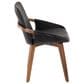 Lumisource Cosmo Arm Chair with Black Faux Leather Cushion in Walnut, , large