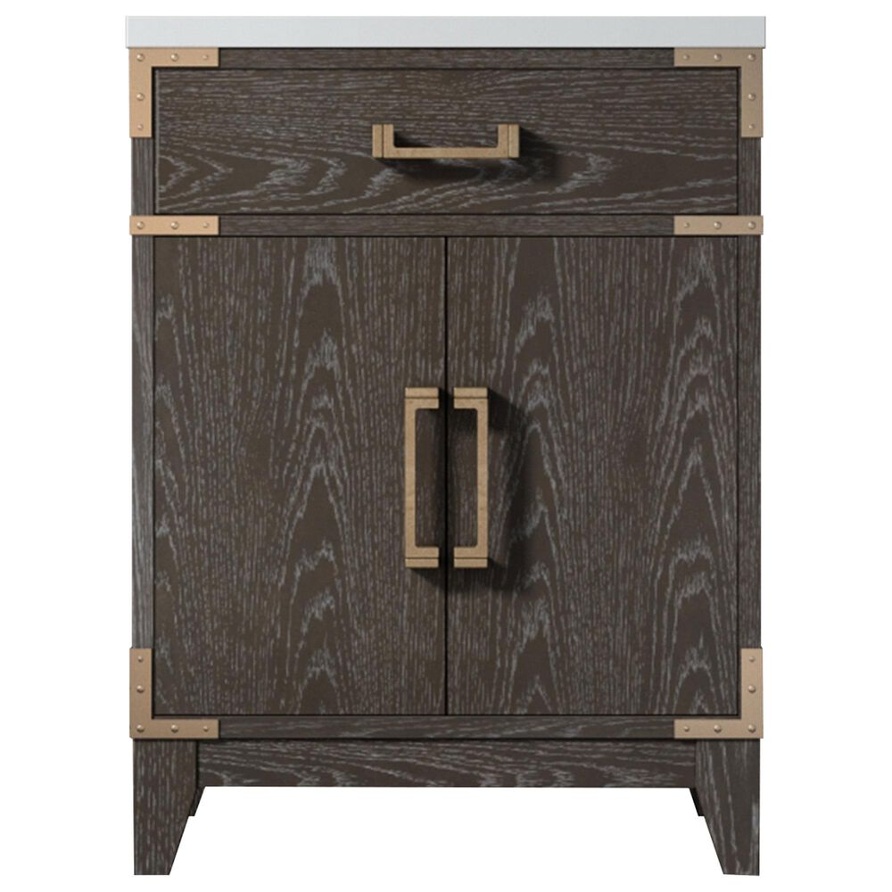 Lexora Home Laurel 24" Single Bathroom Vanity in Brown Oak with White Acrylic Top and Rectangular Sink, , large