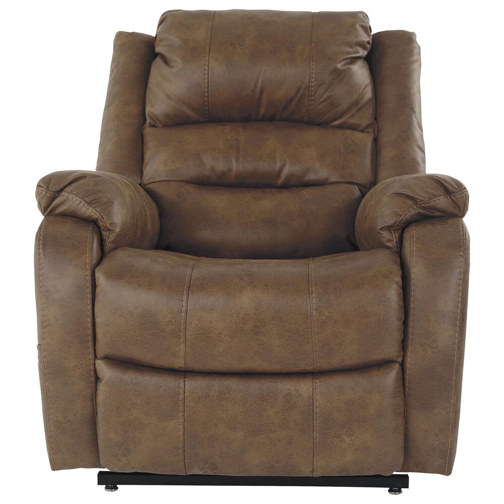 Signature Design by Ashley Yandel Power Lift Recliner in Saddle, , large