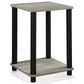 HOMLUX 2-Tier Turn-N-Tube End Table in French Oak Grey and Black, , large