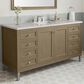 James Martin Vanities Chicago 60" Single Bathroom Vanity in Walnut Whisper with 3 cm Eternal Jasmine Pearl Quartz Top, Rectangular Sink and FreePower Wireless Charger, , large