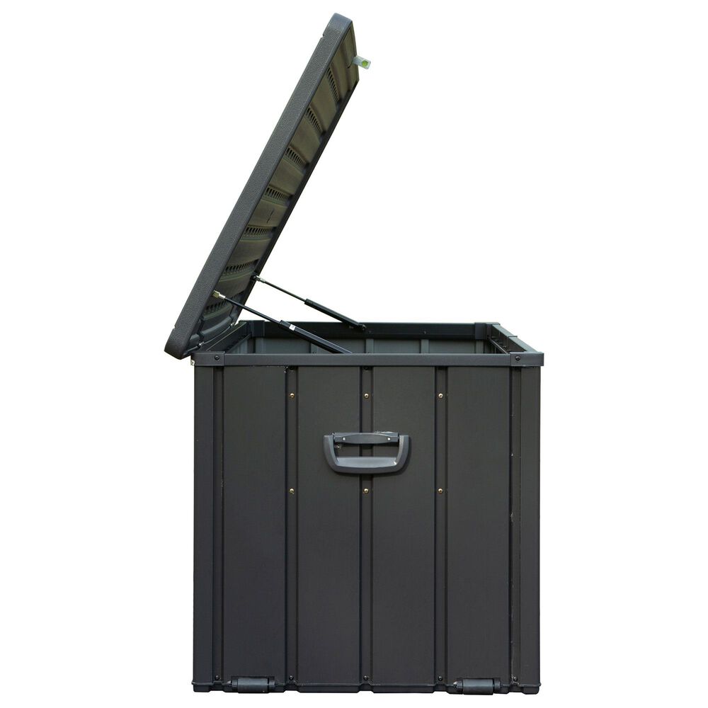 Hearth and Haven 100-Gallon Outdoor Storage Deck Box with Double-Layer Structure Lid in Dark Gray, , large