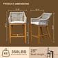 Hearth and Haven Outdoor Barstool with Square Backrest in Beige (Set of 2), , large