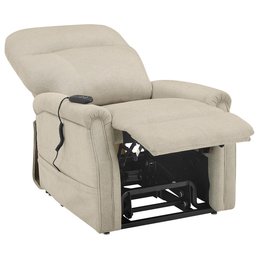 Steve Silver Rhodes Power Lift Recliner in Aspen Khaki, , large