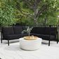 Linon Home Decor Holland 2-Piece Outdoor Sectional Sofa with Black Upholstery in Black, , large