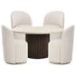 37B Banyan and Cavoli 5-Piece Round Dining Set in Cream and Dark Brown, , large