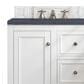 James Martin Vanities De Soto 30" Single Bathroom Vanity in Bright White with 3 cm Charcoal Soapstone Quartz Top and Rectangular Sink, , large