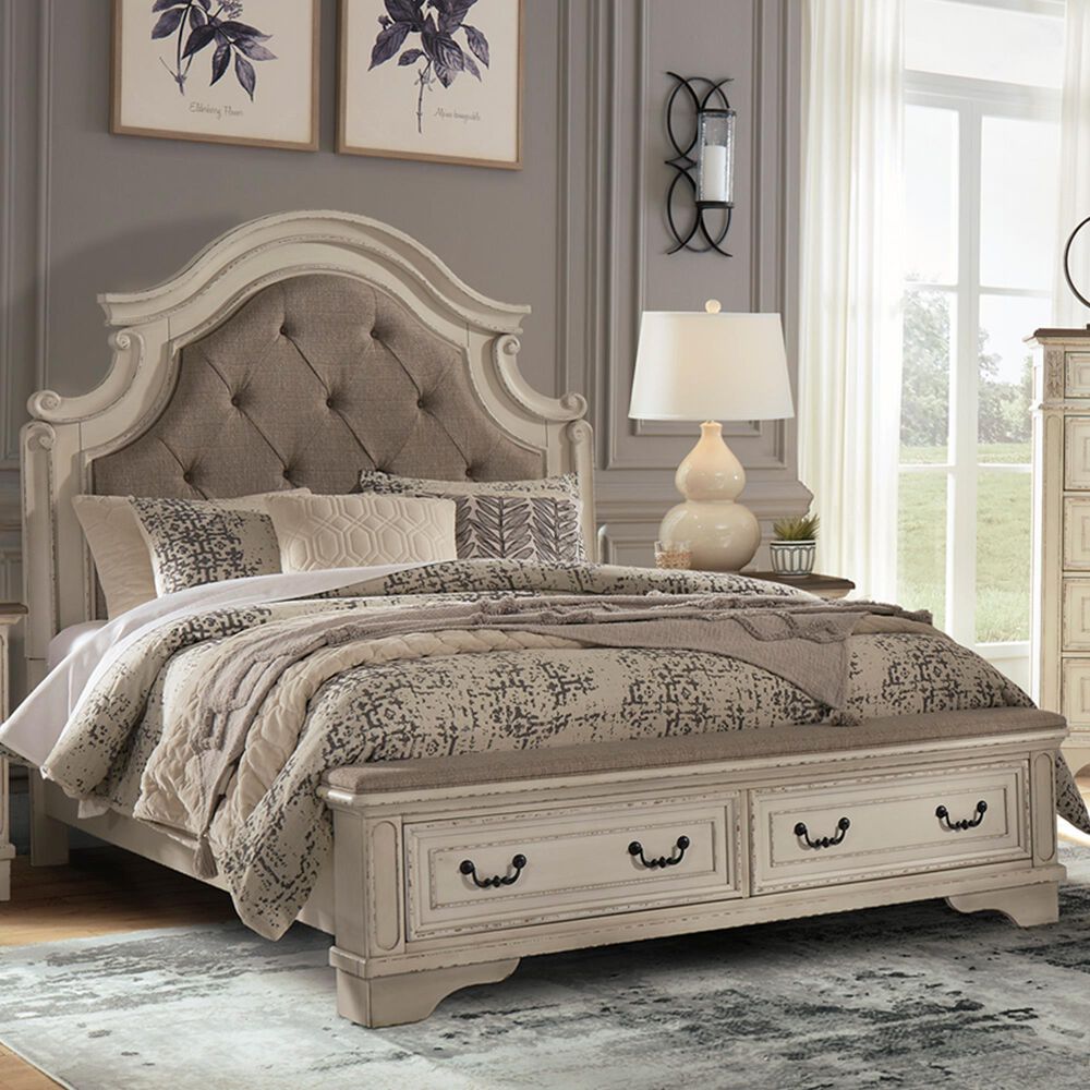 Ashley Realyn Queen Uph Bed in Chipped White, , large