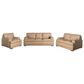Bordeaux & Co 3-Piece Stationary Leather Living Room Set in Safari Fawn, , large