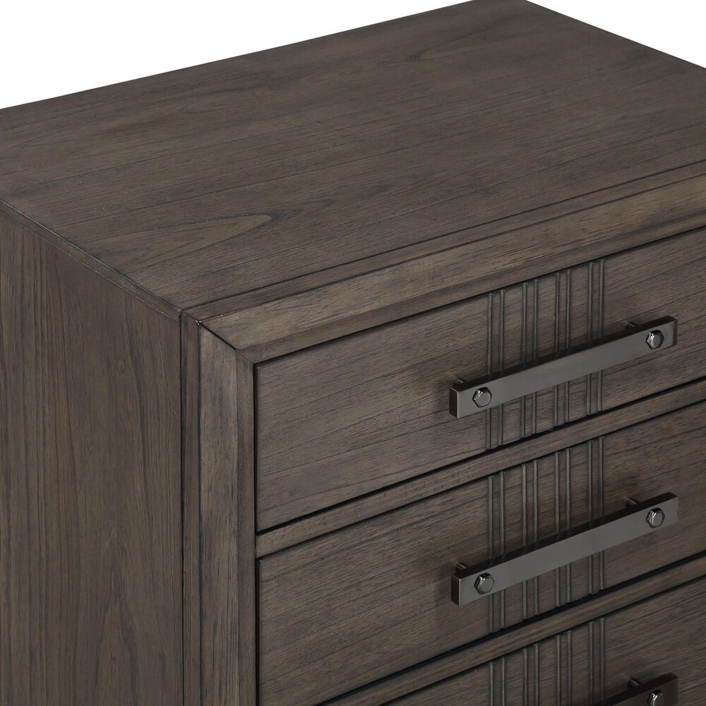 New Heritage Design Landon 3-Piece King Bedroom Set with Two Nightstands in Walnut, , large