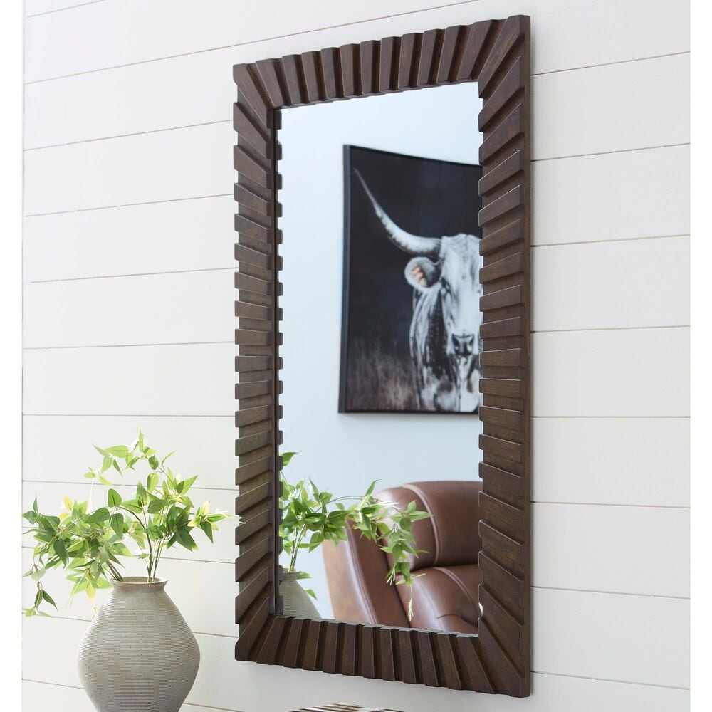 Ashley Advin Accent Mirror in Dark Brown, , large
