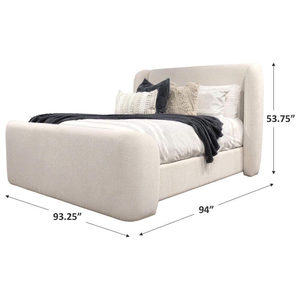 Simeon Collection Shiloh King Upholstered Bed in White Mocha, , large