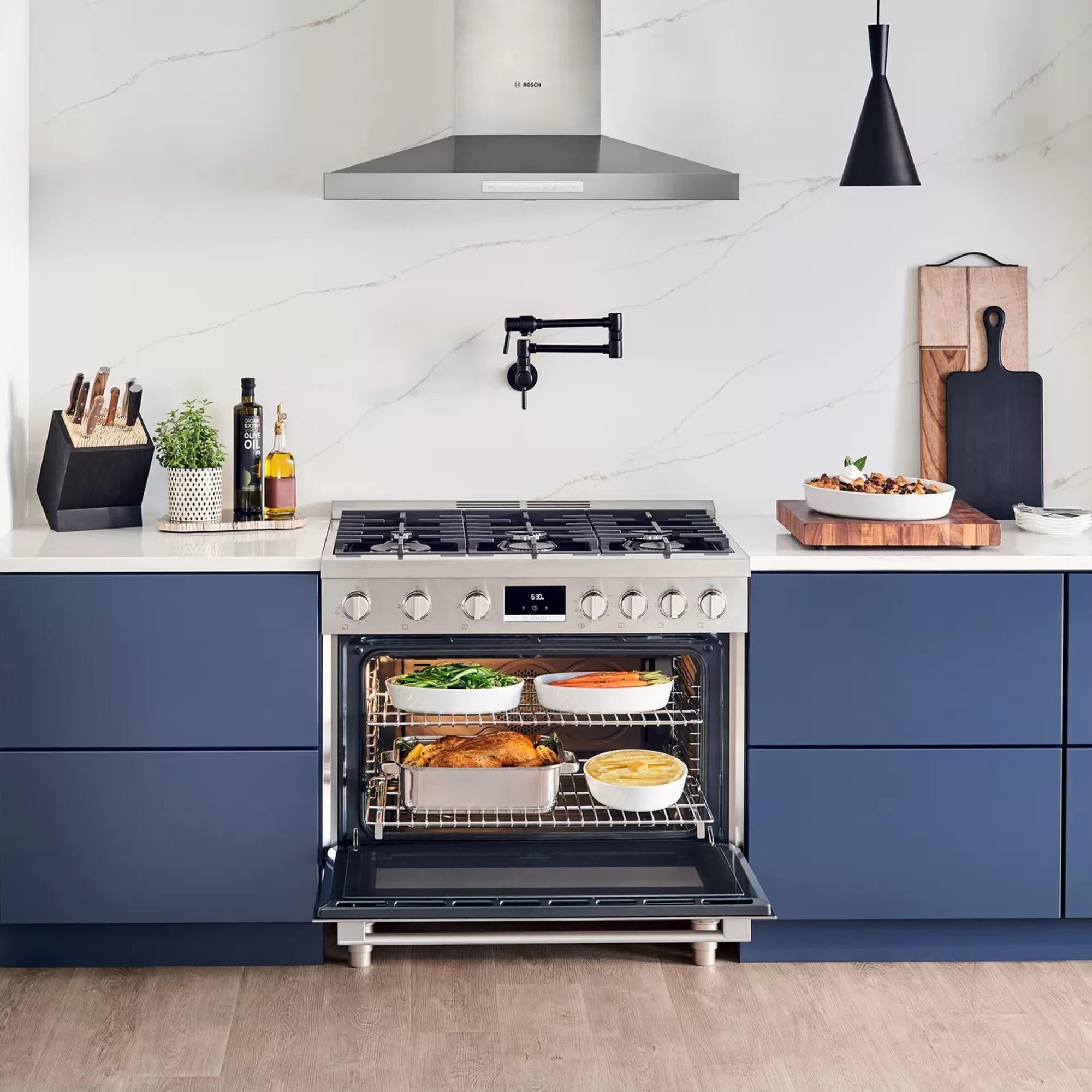 Bosch gas top stove and chimney