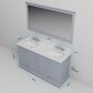 Lexora Home Dukes 60" Double Bathroom Vanity in Dark Grey with White Cultured Marble Top and Rectangular Sinks, , large