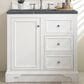James Martin Vanities De Soto 36" Single Bathroom Vanity in Bright White with 3 cm Parisien Bleu Quartz Top and Rectangular Sink, , large