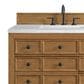 James Martin Malibu 72" Double Bathroom Vanity in Amber Birch with 3 cm Arctic Fall Solid Surface Top and Rectangular Sinks, , large