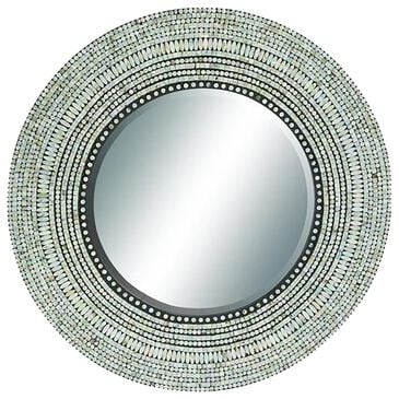 Maple and Jade Mother of Pearl Wall Mirror in Gray, , large