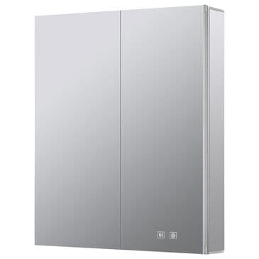 Lexora Home Corsica 24" x 32" LED Mirror Medicine Cabinet with Defogger in Aluminium, , large