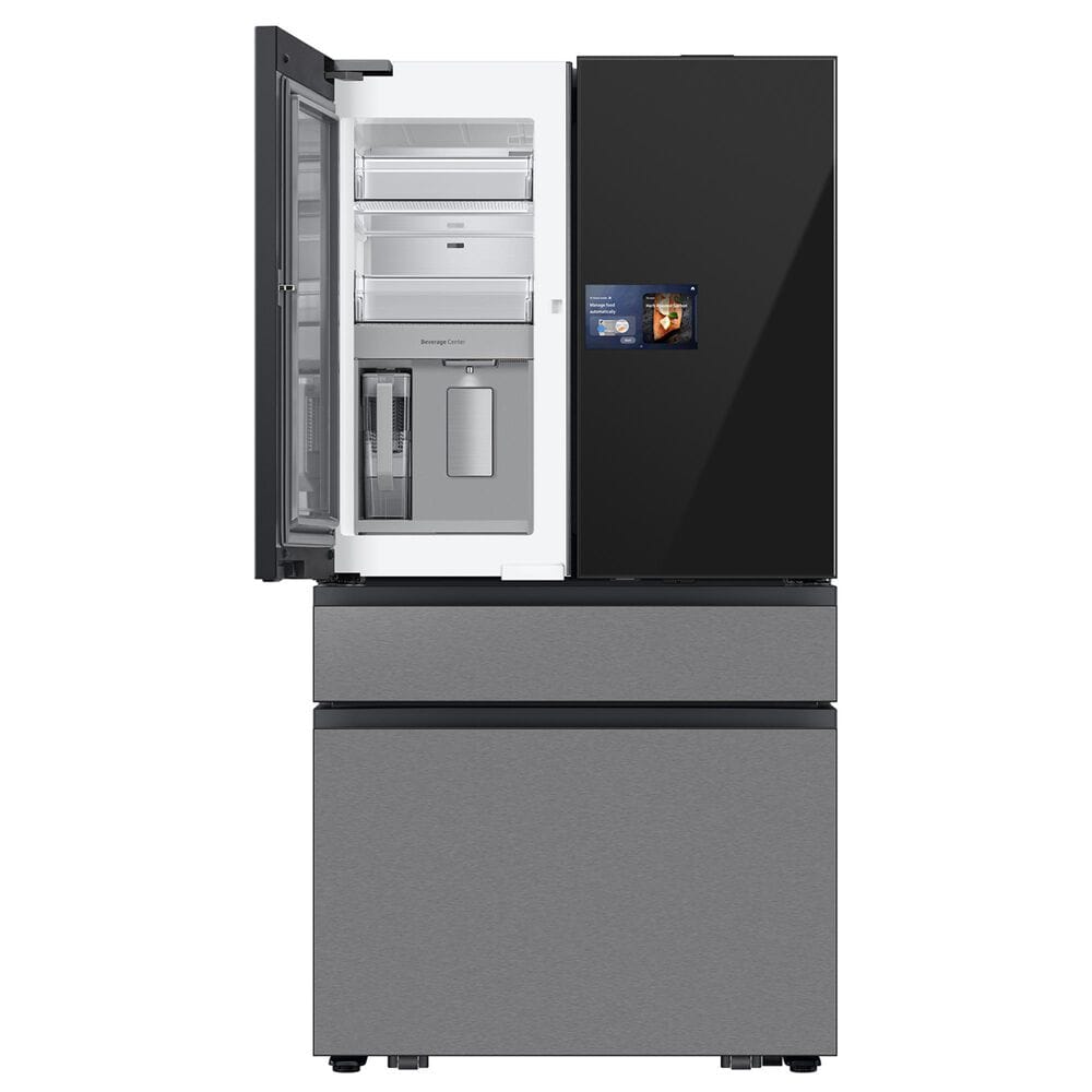 Samsung 28.6 Cu. Ft. Bespoke 4-Door French Door Refrigerator with AI Home &amp; AI Vision Inside in Charcoal Glass and Stainless Steel, , large