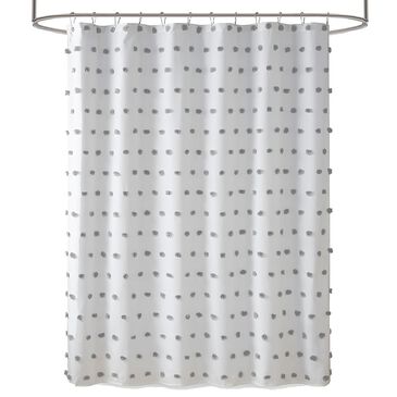 Hampton Park Sophie 72" x 72" Shower Curtain in Grey and White, , large