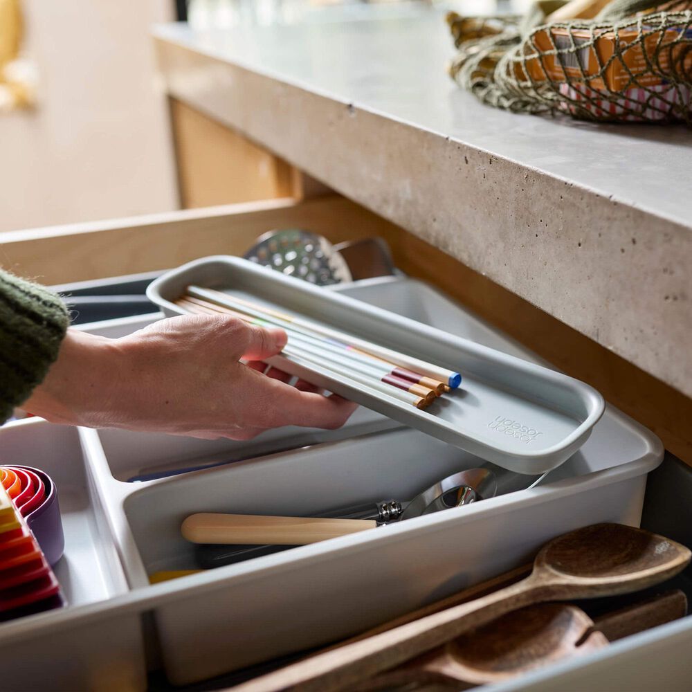 Joseph Joseph DrawerStore Expanding Cutlery, Utensil and Gadget Organizer in Grey and Stone, , large