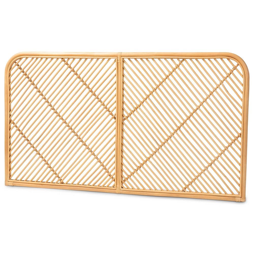 Baxton Studio Sakina Queen Panel Headboard in Natural Brown, , large