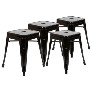Flash Furniture 18" Stool in Black (Set of 4), , large