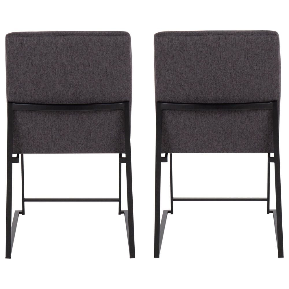 Lumisource Fuji Dining Chair with Charcoal Cushion in Black &#40;Set of 2&#41;, , large