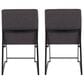 Lumisource Fuji Dining Chair with Charcoal Cushion in Black (Set of 2), , large