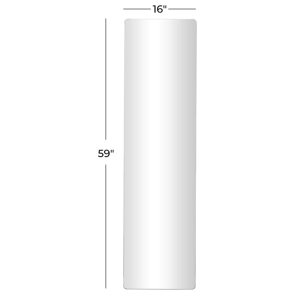 Maple and Jade 59&quot; Rectangular Metal Wall Mirror in Silver, , large