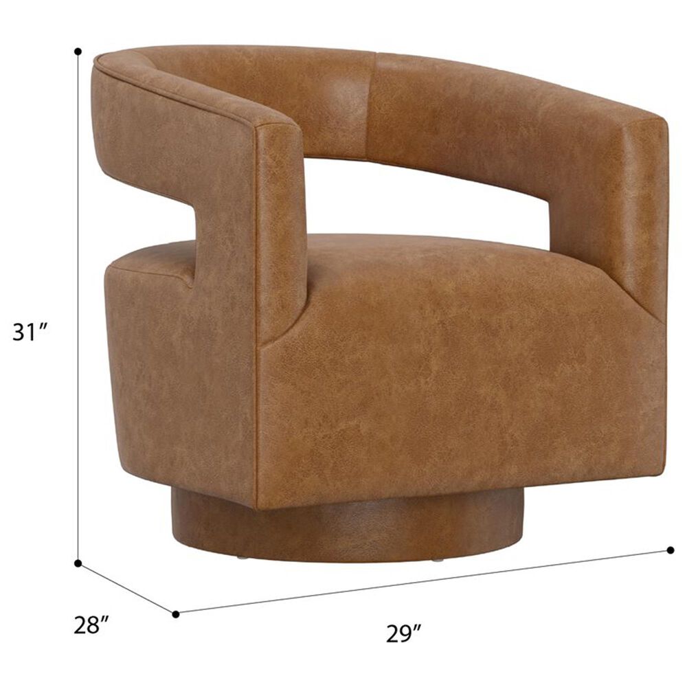 Golden Wave Furniture Swivel Chair in Saddle, , large