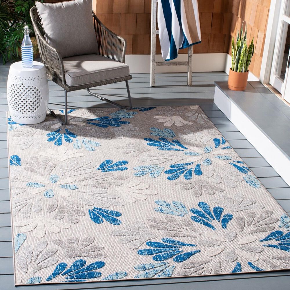 Safavieh Cabana CBN800F 6&#39; x 9&#39; Grey and Blue Indoor/Outdoor Area Performance Rug, , large