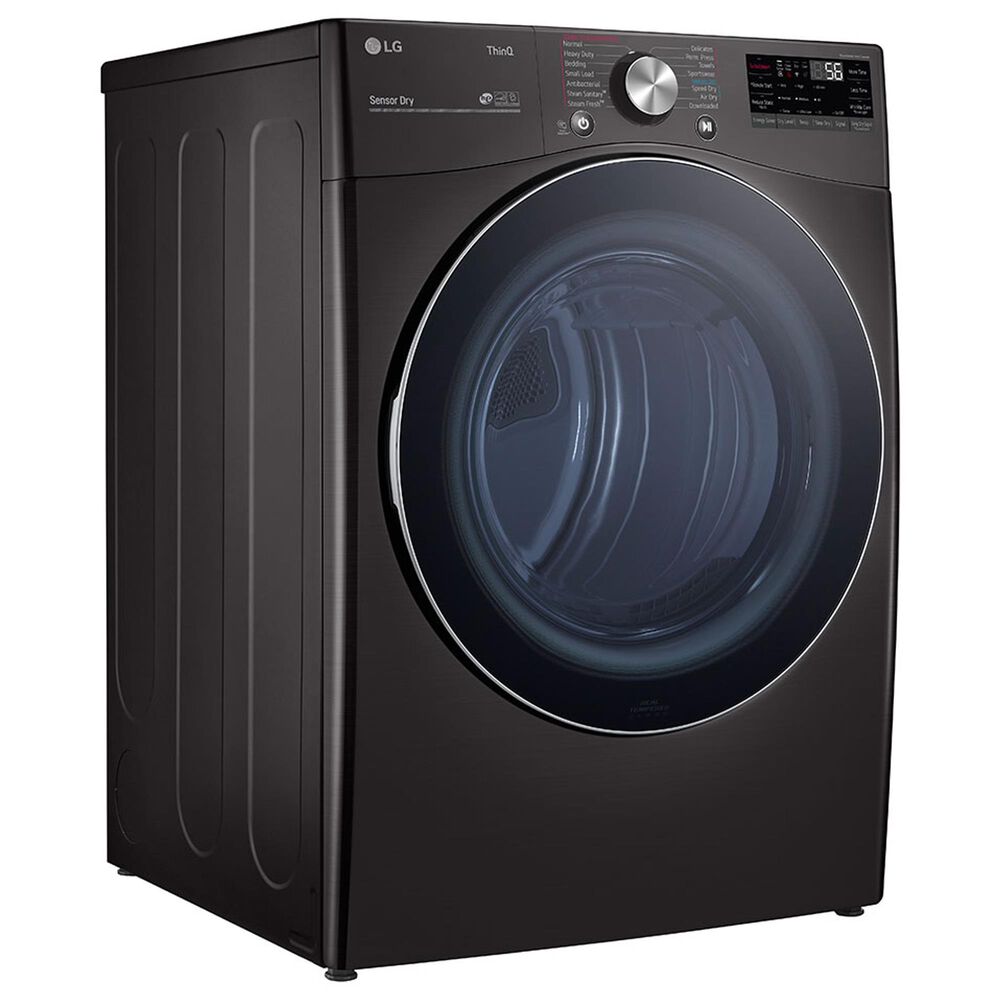 LG 7.4 Cu. Ft. Smart Front Load Electric Dryer with TurboSteam in Black Steel, , large
