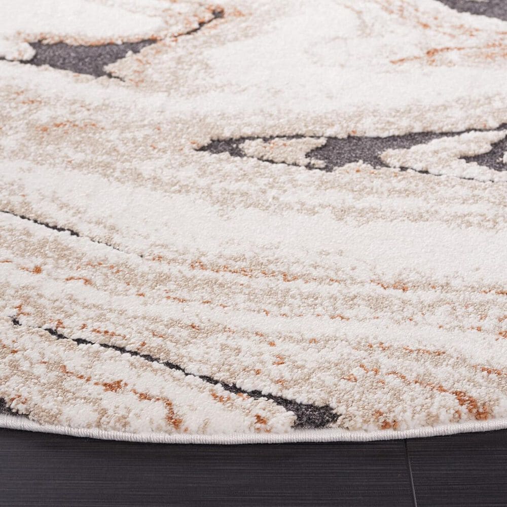 Safavieh Cyrus Shag CYR136A 6&#39;7&quot; Round Beige and Rust Area Rug, , large